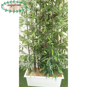 Pohon Daun Bambu Hitam T200 Pot Partisi Artificial Latex Tanaman Hias Pembatas Ruangan Aesthetic