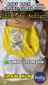 Buy2 Free1! BabyZoom Cute Baby Towel Baby Sweat Back Towel 3pcs Set Boys and Girls Back Towel Cotton Sweat-absorbent Towel Random Design Baby Need On Sale Keep Baby Body Baby Soft Cotton Back Towel Cod 3pcs Free Shipping