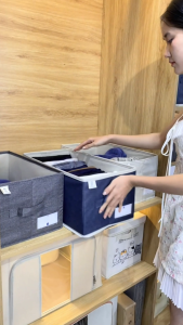 Hộp vải đựng quần áo không ngăn SETHOME chất liệu vải không dệt đựng sách vở đồ cá nhân có 3 tay cầm chắc chắn có thể gấp gọn