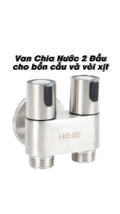 Van chia nước 2 đầu cho bồn cầu và vòi xịt inox 304 Hobby home decor VIN5