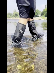 Rain Boots For Men And Women Thickened Waterproof Rain Boots Shoe Cover Outdoor High Tube Non-slip