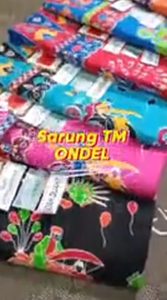 GROSIR 5 PCS - TM ONDEL KAIN BATIK SARUNG BETAWI MOTIF ONDEL-ONDEL / KAIN BATIK KHAS JAKARTA