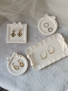 Nampan Resin Cetakan European Vintage Lace Tray Coaster Tatakan Nampan Lepek Mold Resin / Semen Cetakan Silikon Perhiasan Jewelry Aksesoris