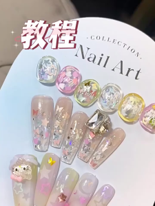 Hộp Sequins Sáu Hình Lấp Lánh Phụ Kiện Cô Gái Ngọt Ngào Đồ Dùng Làm Móng Tay Nhãn Dán Nhiều Màu Sắc Trang Điểm Đề Can DIY Trang Trí