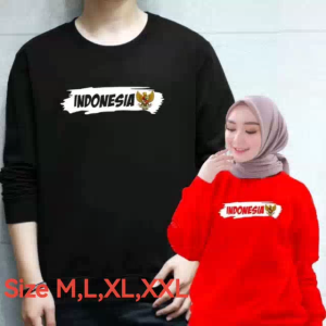 Bisa COD Kaos Cowok Cewek Indonesia Sweater Hut RI Baju 17 Agustus Sweter Dirgahayu Kemerdekaan