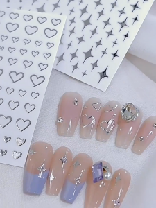 Starlight nhãn dán móng sao miếng dán móng tay Laser Tự dán in Đề can trang trí nghệ thuật móng tay tráng gương mỏng