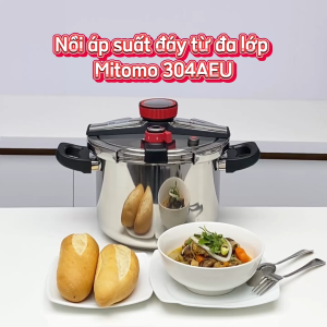 Nồi áp suất Mitomo 304AEU 8L nấu trên mọi loại bếp - Hàng chính hãng bảo hành 12 tháng