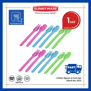 6 Pairs Spoon and Fork Plastic 6pcs 6sets 6 pcs Kutsara Tinidor Baunan Lunchbox Kainan - Sunnyware 2012