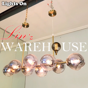 Lampu Gantung ISLAND MODERN 8 SMOKE GREY GLASS pendant light