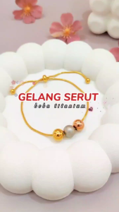 Nice Jewelry Gelang Dewasa Titanium Serut Boba Perhiasan Anti Karat GT 025