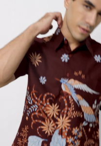 Arjuna Weda Hem Batik Pria Motif Sawat Manuk
