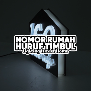 Nomor Rumah Huruf Timbul Lighting Model Home oleh 3D Print Custom Free Adaptor