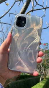 Case Hologram Glossy BULU FOR IPHONE 15 PRO MAX 14 PRO MAX 15 PRO 15 13 PRO 13 12 11 X XR 7 PLUS 8 PLUS Feather Fullcover AERO CASE