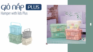 Giỏ nắp nhí/nhỏ Plus Duy Tân. Kiểu dáng sang trọng bắt mắt. Chất liệu nhựa PP cao cấp an toàn.