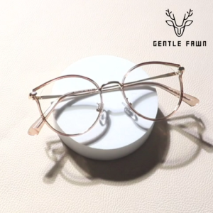 Gentle Fawn Kacamata Antiradiasi Blueray Model Oval Semi Cat Eye Bahan TR90+Metal Kuat Kokoh Fashion Wanita Bisa Minus Trendy 23001