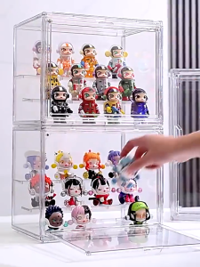 Acrylic Display Case Popmart Storage Organizer Stackable Transparent Storage Box Magnetic Showcase