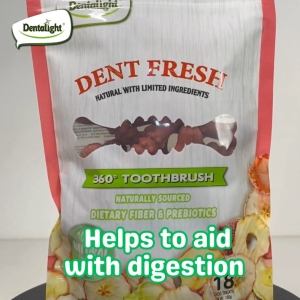 SAVERS PACK x3 Dentalight Dent Fresh Sweet Apple Dental Dog Treats Fiber+Prebiotics 450g + 54-pcs