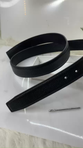 Dây thắt lưng nam da bò nịt may 2 viền không đầu khóa bấm lỗ siêu đẹp 32cm