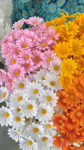 Buket Bunga Daisy Blossom Aster Artificial Tanaman Hias Daisi Krisan Persia Daun Matahari BG178