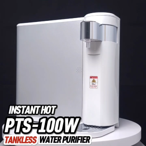 Hot&Warm Alkaline PTS-100W Pipe-In Tabletop Water Dispenser - 3 Korea Halal Filter - Made in Korea