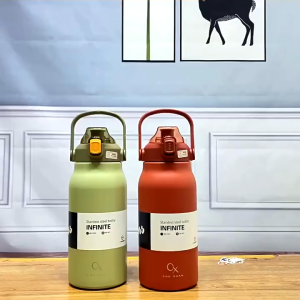 1.3L/1.7L Stainless Steel 316 Thermos Flask Vacuum Flask With Straw Termos Air Botol Water Bottle Vakum 316 不锈钢带吸管保温瓶