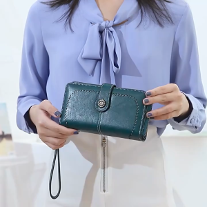 Multi Function Women Card Holder Wallet Anti RFID Large Capacity Money Organizer Ladies Long Leather Purse Bag for Woman Travel Business Gifts 2024