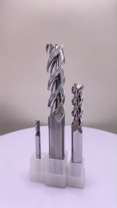 เอ็นมิลคาไบด์ 3 ฟัน HRC55 สีขาว เคลือบทนความร้อน งาน อลูมิเนียม 1-12มม.