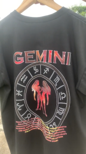 ODA Gemini May 21 -June 20 Zodiac Sign T-Shirt - Cotton with Durable Rubberized Print for Men and Women Crewneck Round Neck Menswear Top Fashion Love Polyester Sleeve Stylish Lingerie Streetwear Tropical Short Sleeve Casual Human