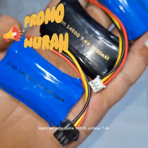 Batre Baterai Mainan Anak Mobil RC Lithium 14500 7.4V 3000mAh Soket HITAM 3 PIN Soket Putih 3 pin