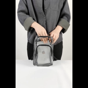 TINYAT PVC Transparent Sling Bag Shoulder Chest Bag for PVC Transparent Sling Bag Shoulder Chest Bag for Men Women Fashionable Multi-Functional Compact Storage Accessory with USB Port