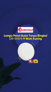Durevole Lampu Panel Bulat Tanpa Bingkai Frameless DN-WBPB 9 Watt Kuning