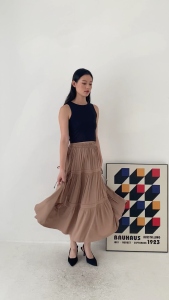 BAGGU Xena Skirt Mocca / Rok Serut / Rok Koket