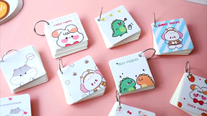 80 Sheets Creative Cute Mini Loose-leaf Hand Book Student Portable Notebook Ring Binder Mini Coil