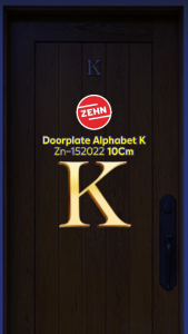 Zehn Zn-152022 10Cm Doorplate Alphabet K