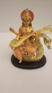 พระแม่อุมานั่งห่านถือพิณขนาดสูง5.5นิ้ว