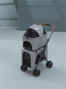 【Ready Stock】BELLO Double Pet Strollers twins Dog Cat Lightweight Foldable Portable  Detachable separable Pet Cart Car Carrying Dog Cat Double Layer Bag carrier trolley