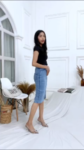 ROK JEANS WANITA PENDEK KEKINIAN TERBARU BAHN MELAR MUAT BB65 MURAH