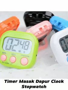 Timer Dapur Pengatur Waktu Masak Clock Stopwatch / Digital Kitchen LED Display Magnetic Alat Dapur Pengukur Kematangan Memasak Merebus Oven Kue Air Kopi Makanan Tepat Waktu / Alarm Pengingat Belajar Olahraga Gym Berenang Lomba Hitung Mundur Multifungsi
