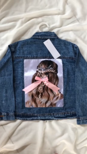 Jaket Jeans Anak Perempuan Pita 2-10 Tahun