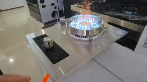 เตาแก๊สแบบฝัง/ตั้งโต๊ะ หน้าสแตนเลส 1 หัวเตา เปลวไฟฟู่ไม่บานออก กำลังไฟสูง 7.0 kW ตั้งเวลาได้ 199 นาที พร้อมส่ง