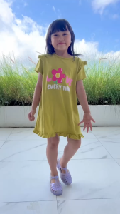 Dress Anak Elena Lucuna Warna Lime Size 1-5 Tahun