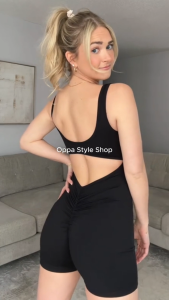 Oppa Style Shop JS006 Bodysuit Butty With Bra Cup Romper Jumpsuit Sport Workout Gym Fitnes Renang