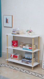 Multi 3/4/5 Layers Bookshelf Solid Wood Organizer Wall Shelves Storage Rack Shelf Standing