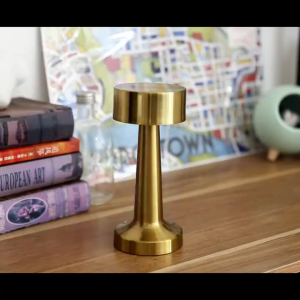 LED Rechargeable Light Aluminum Alloy Table Lamp Touch Control Sensor Wireless Night Lamp Three Light-Color Adjust