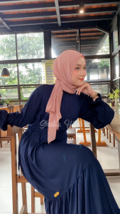 Nararaya Ameena Dress Rayon Twill Polos Anti Kusut Busui Friendly Ld 110