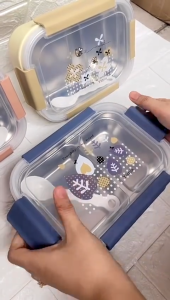 OLIN LUNCH BOX 2 SEKAT KOTAK MAKAN ANAK STAINLESS TAHAN PANAS ANTI TUMPAH FOOD GRADE BERKARAKTER