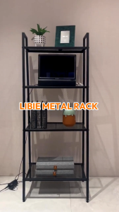 Furniture Rak Besi 4 Tingkat Rack Metal Tempat Penyimpanan Serbaguna Rak Pajangan Barang Dokumen Arsip Organizer Kantor Sekolah Ikea Lerberg
