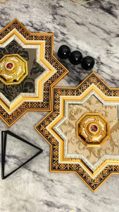 Ornamen Lampu Fiting Plafon Pvc Gypsum Grc Motif Kekinian C 03 40x40Cm Hiasan Lis Bingkai Ternit