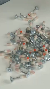 100Pcs Steel Nail Gun Mini Rivet Gun Bullet 16mm x 40mm Round Nails for Gun Rivet Ceiling Repair Wall Rivet Heavy Duty