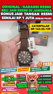Jam Tangan Caterpillar Original NP.163 - Men La Kulit Coklat